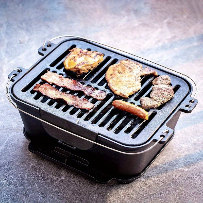 Heavy Duty Preseasoned Cast Iron Grill Indoor Outdoor