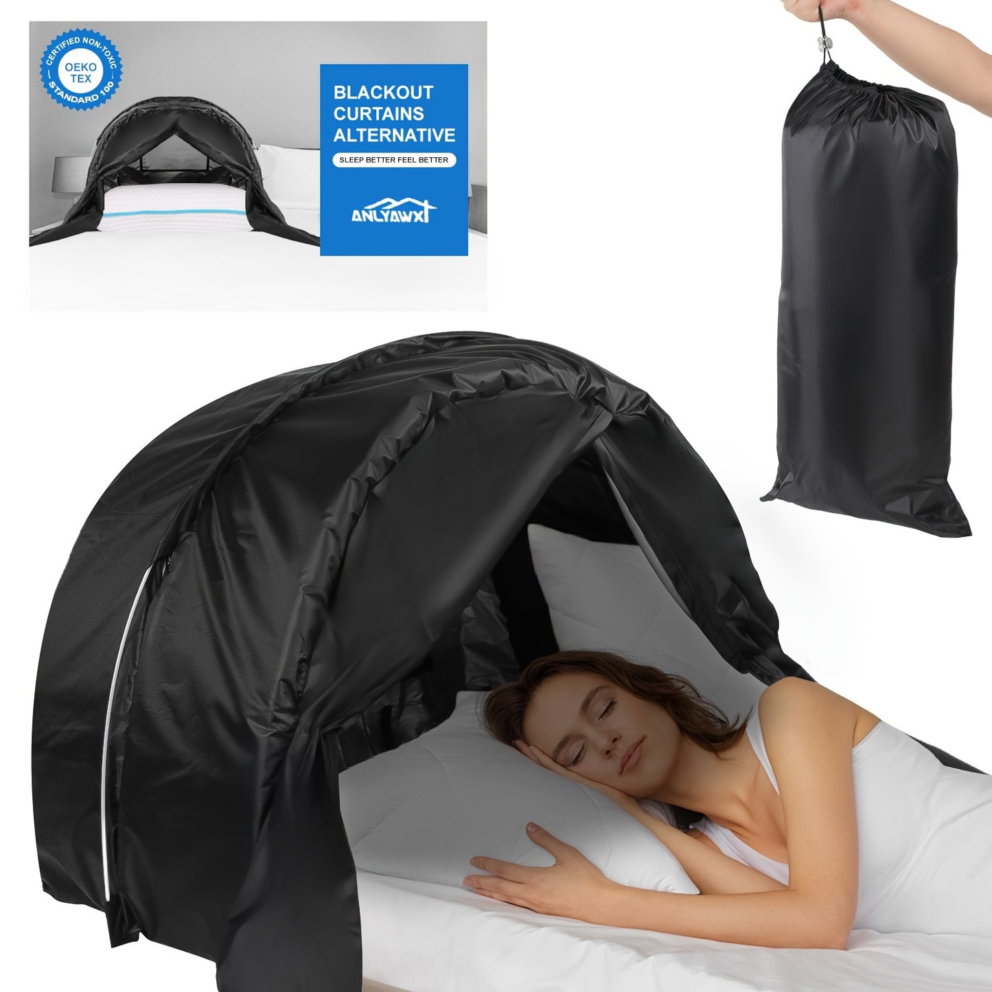 Portable Indoor Blackout Tent by Unknown for Sleep Enhancement