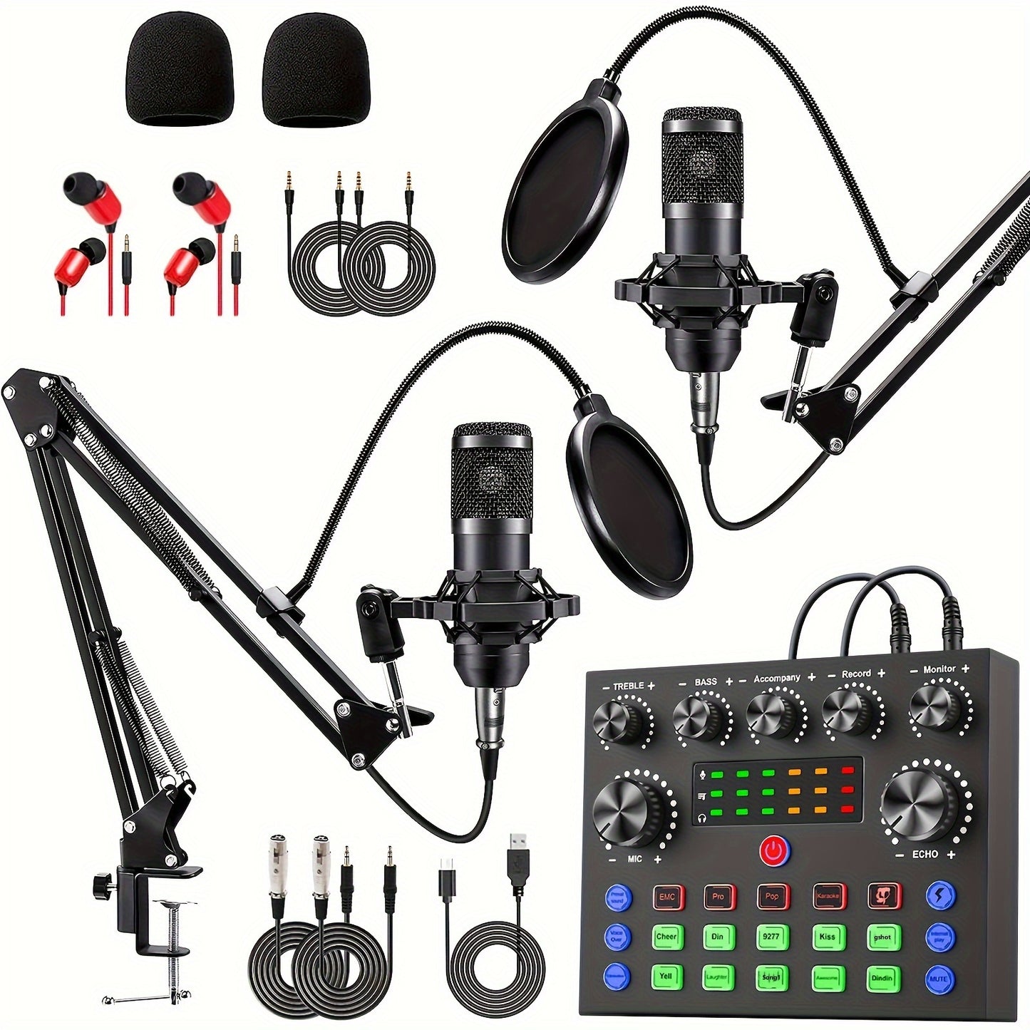 V8s Podcast Bundle With Wired Microphone And Live Sound Card