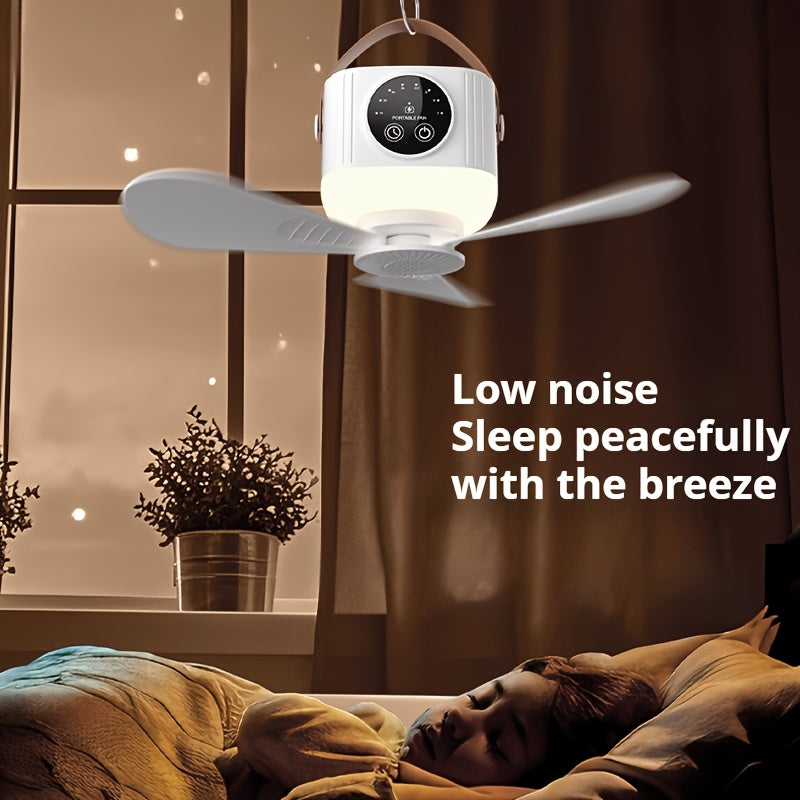 Portable USB Rechargeable Ceiling Fan With Night Light