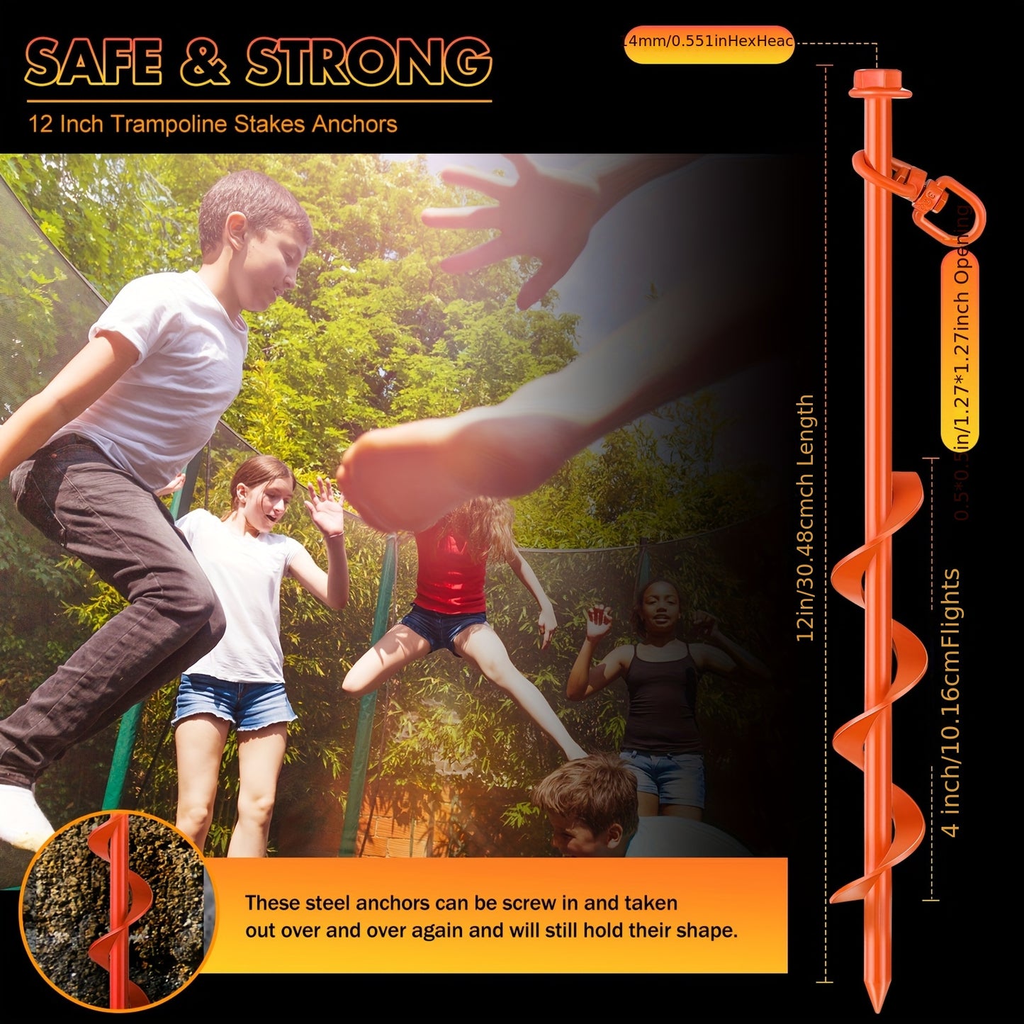 Heavy Duty Ground Anchors For Camping Tents And Canopies