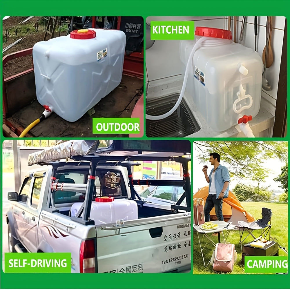Portable Water Storage Tank With Faucet And Hose Camping