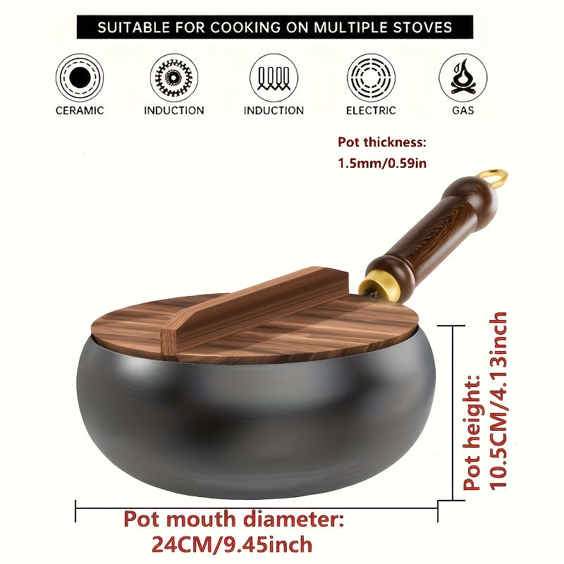Heavy Duty Cast Iron Pan With Lid For Even Heat And Searing