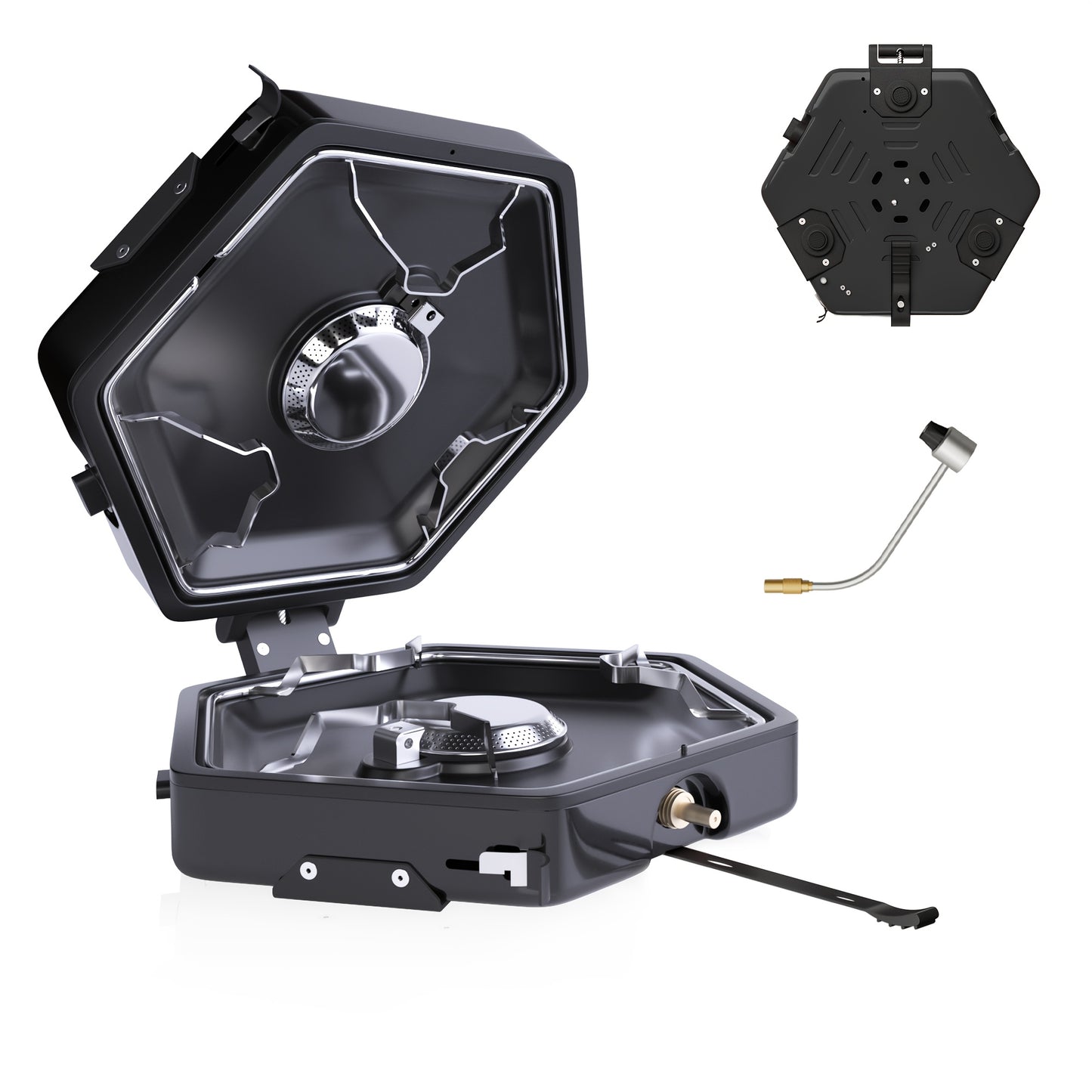 Portable Propane Camp Stove Two Burner With Piezo Ignition