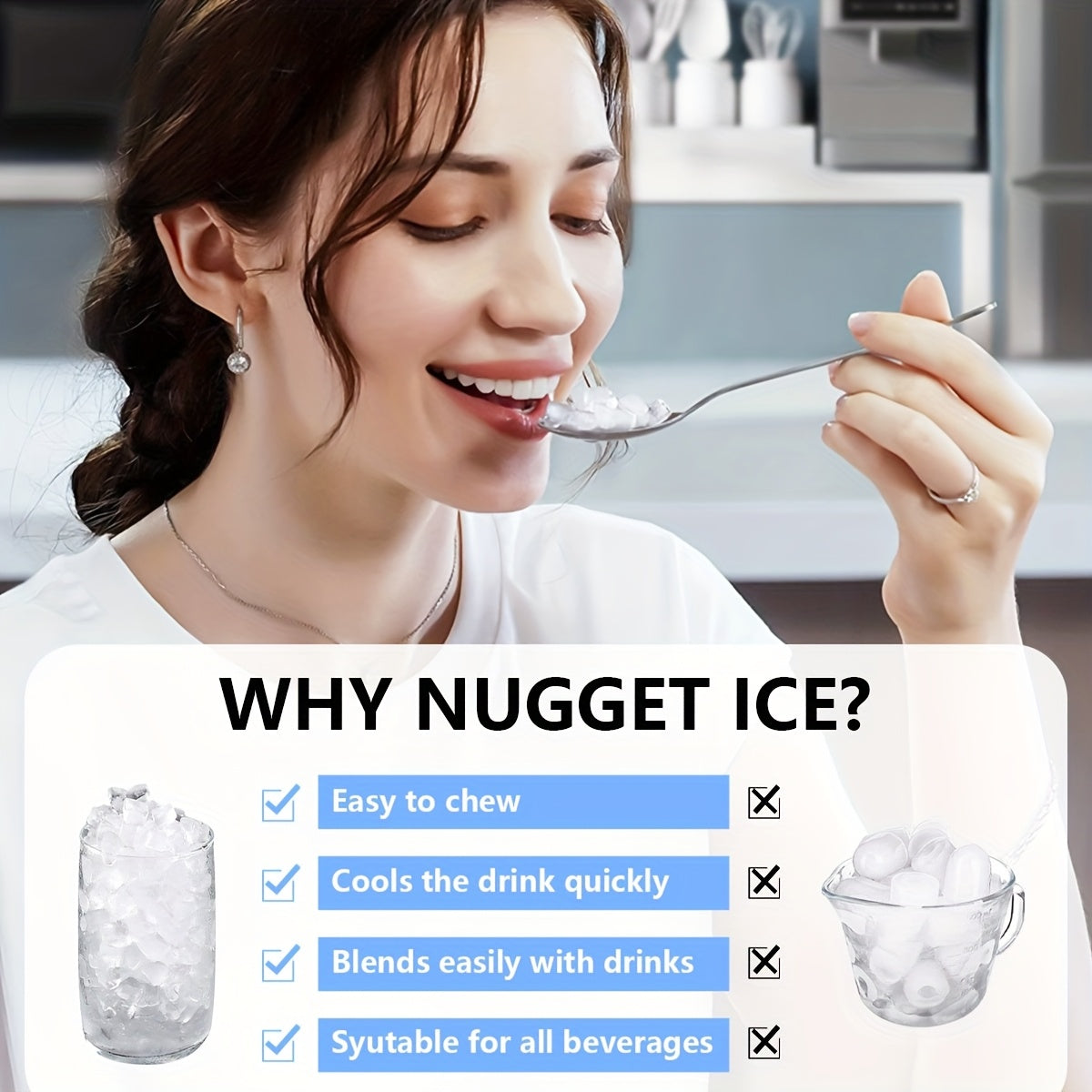 IFANZE High-Capacity Touch Screen Ice Maker Machine for Home