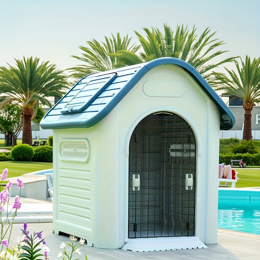 Plastic Vintage Skylight Dog House With Ventilated Roof