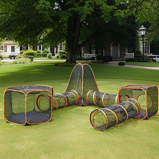 Six In One Foldable Pet Playpen With Tunnel And Tent
