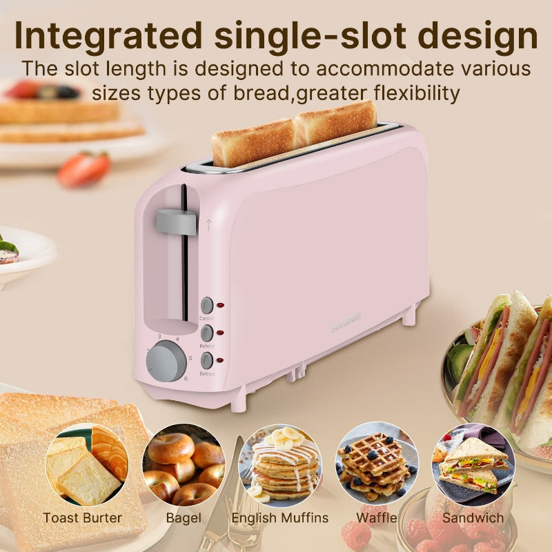 Slim Toaster With 6 Setting Shade Control Removable Tray