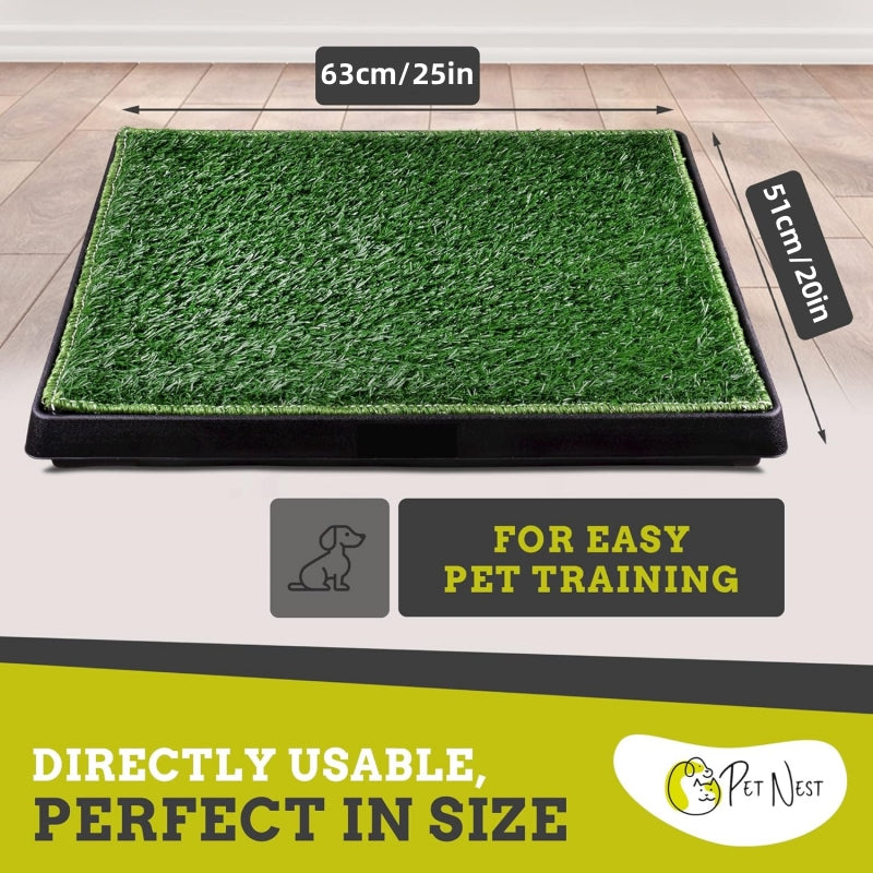 Indoor Outdoor Dog Potty Grass Training Mat With Baffle