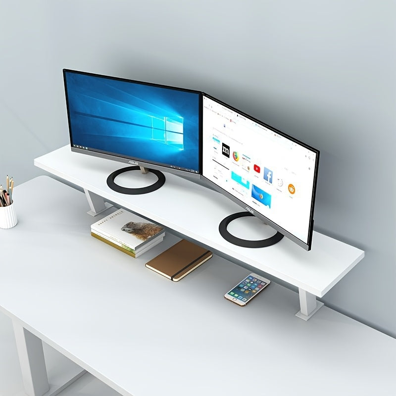 Floating Desk Shelf No Drill Mount Multilevel Organizer