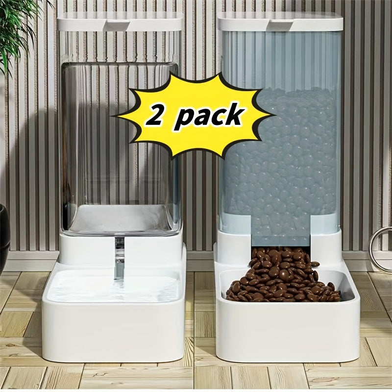 Automatic Cat Feeder And Water Dispenser Set For Pets 1.0 Gal