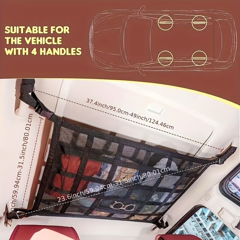 Durable Nylon Car Roof Storage Net for Trucks and SUVs