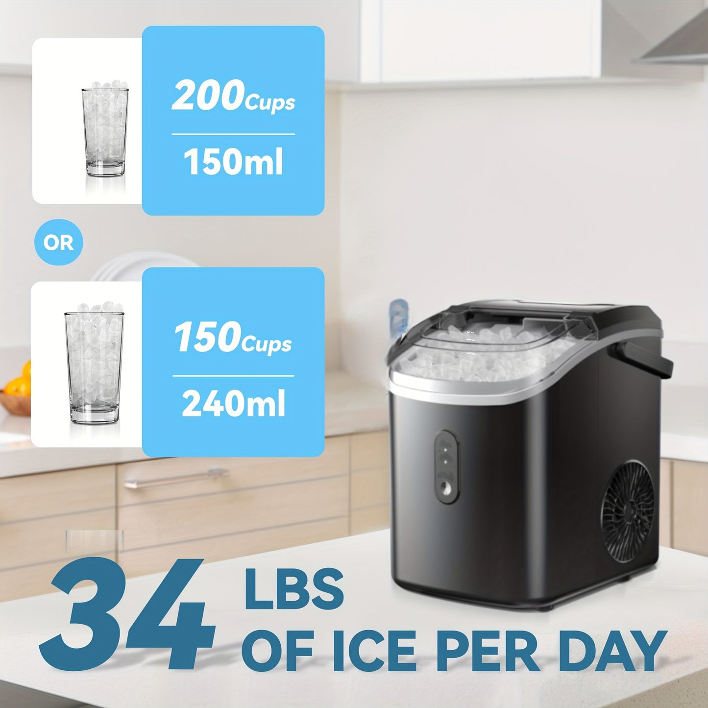 Portable Nugget Ice Maker for Home and Outdoor Fun