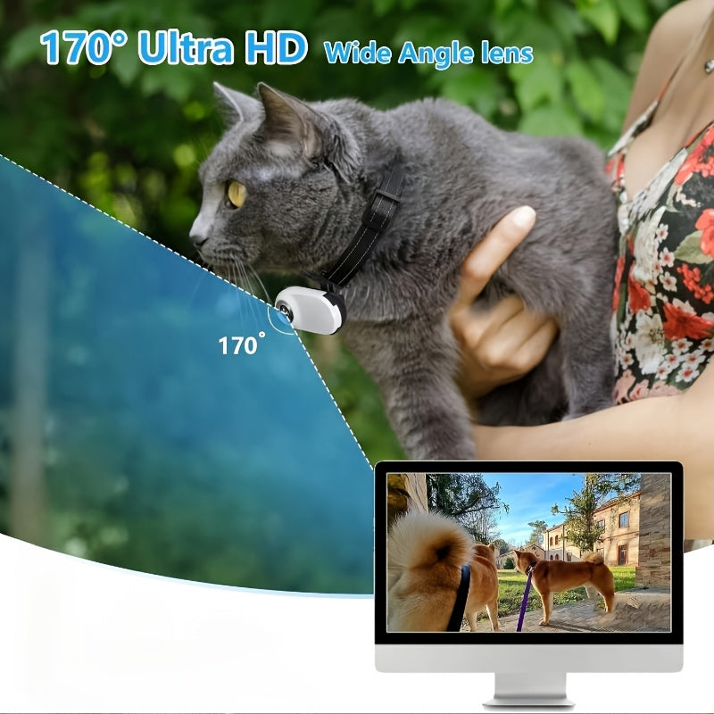 HD 1080P Pet Collar Camera With Infrared Sensor 8GB Card