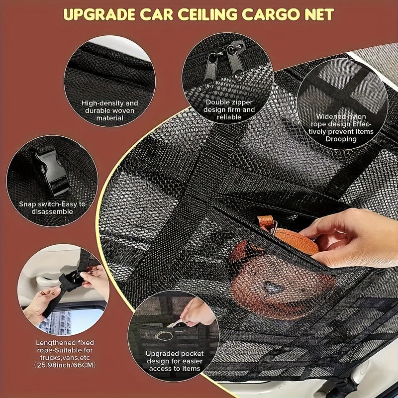 Durable Nylon Car Roof Storage Net for Trucks and SUVs