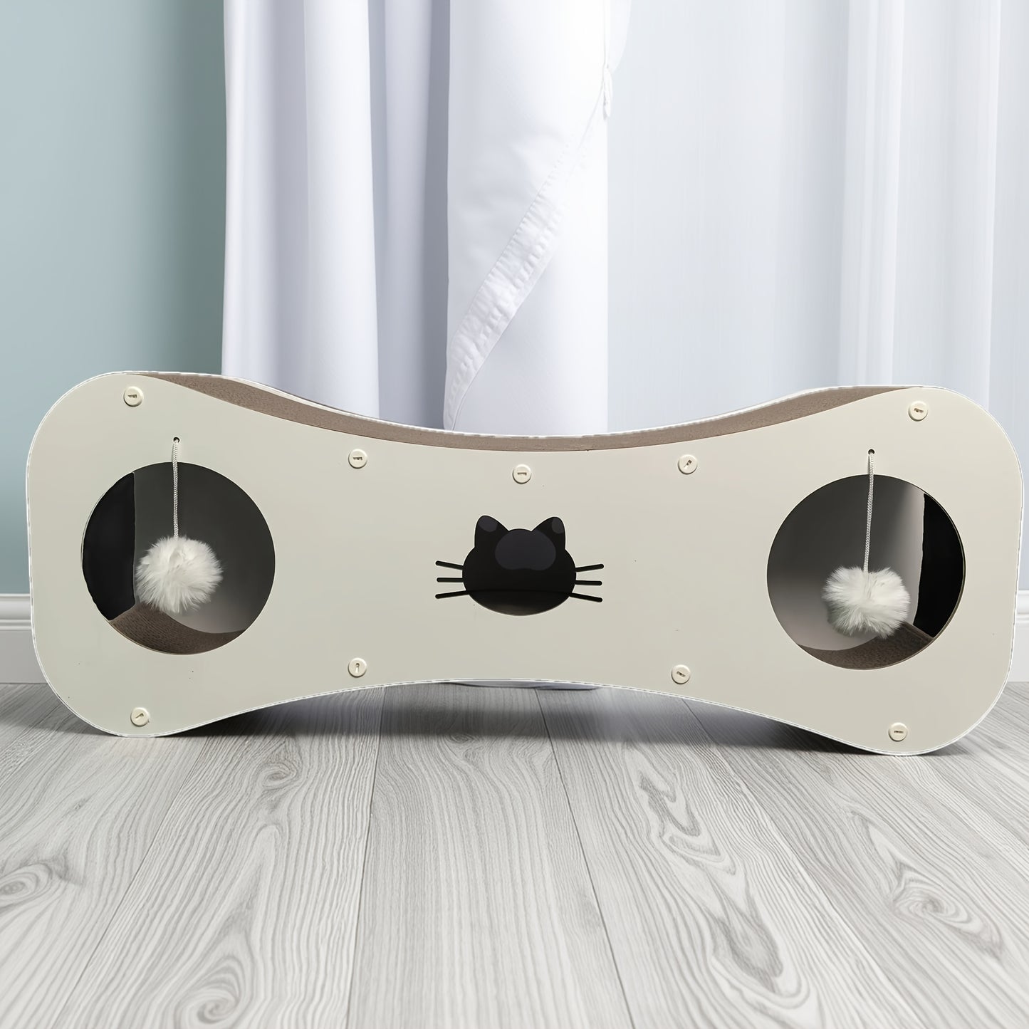 Indoor Cat Tunnel Scratching Board With Teaser Ball