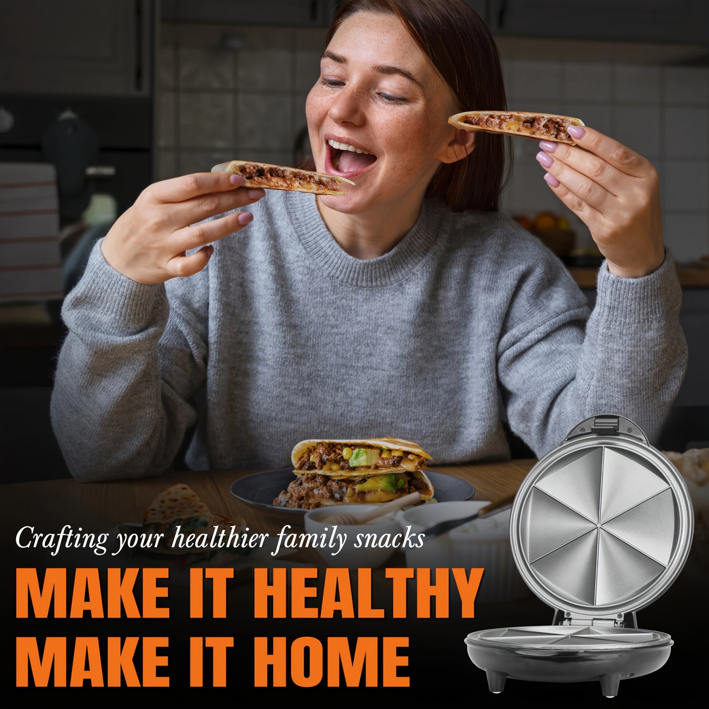 Electric Quesadilla Maker Grilled Cheese With Even Heating