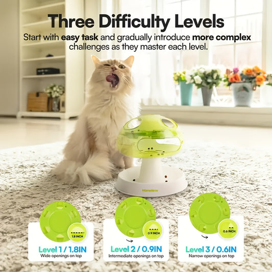Interactive Cat Puzzle Feeder Toy With Three Levels Durable