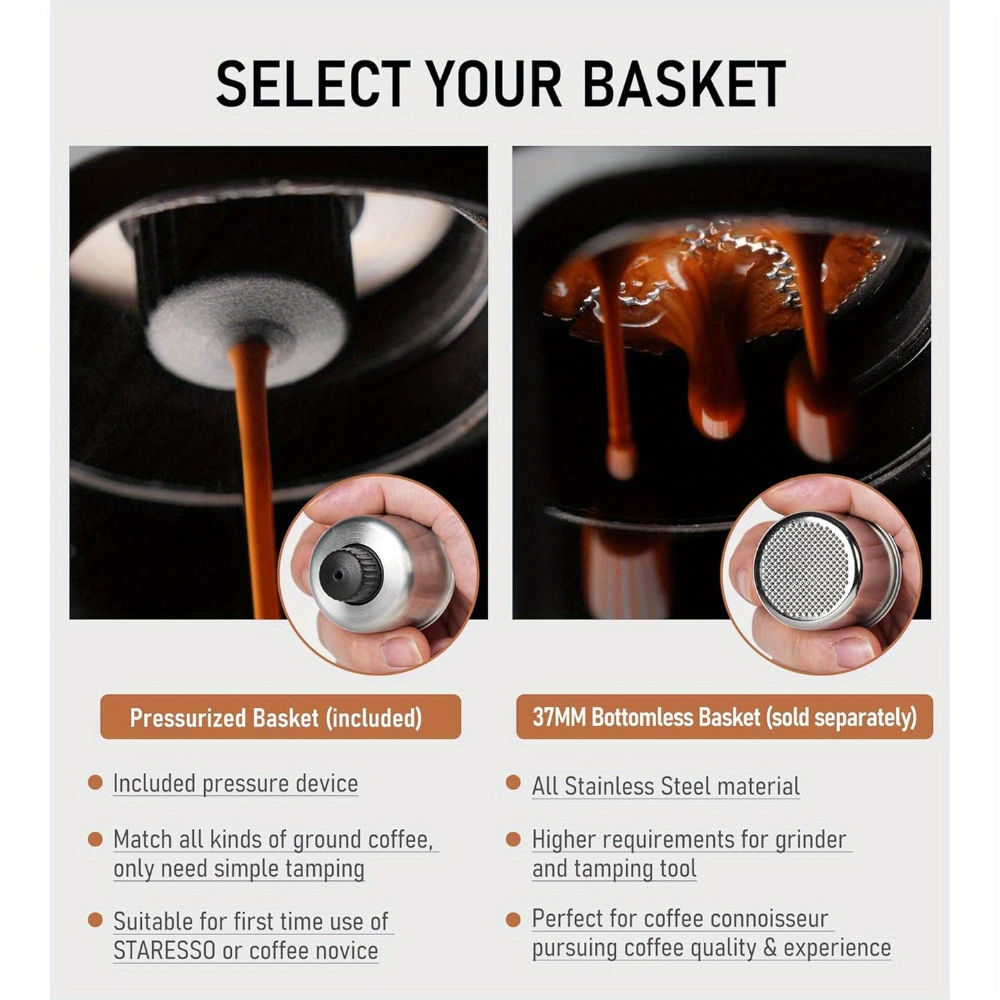 Portable Manual Espresso Maker for Ground Coffee Pods
