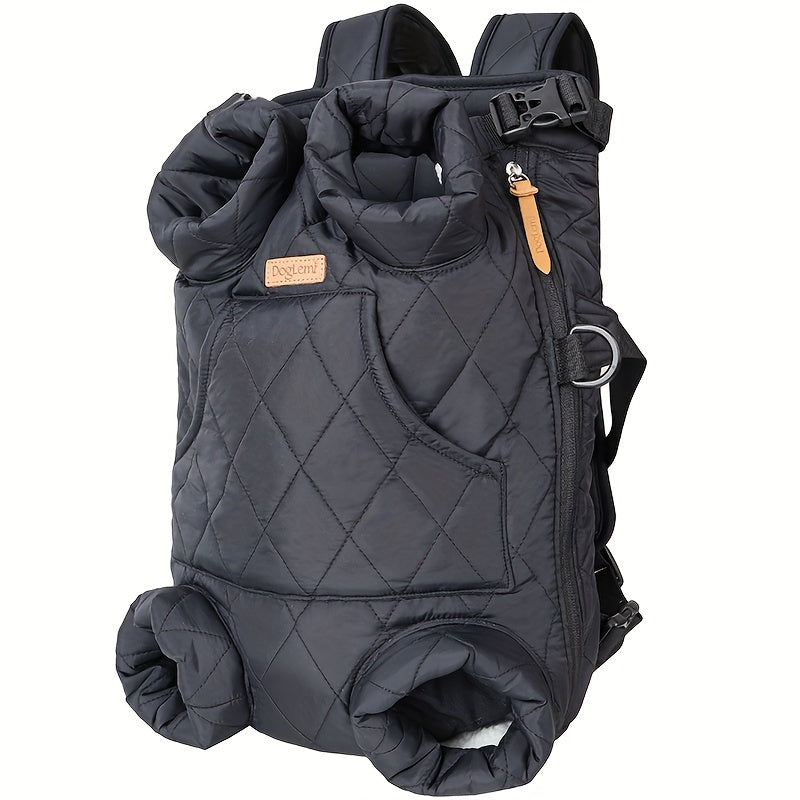 Adjustable Quilted Pet Carrier Backpack for Active Adventures