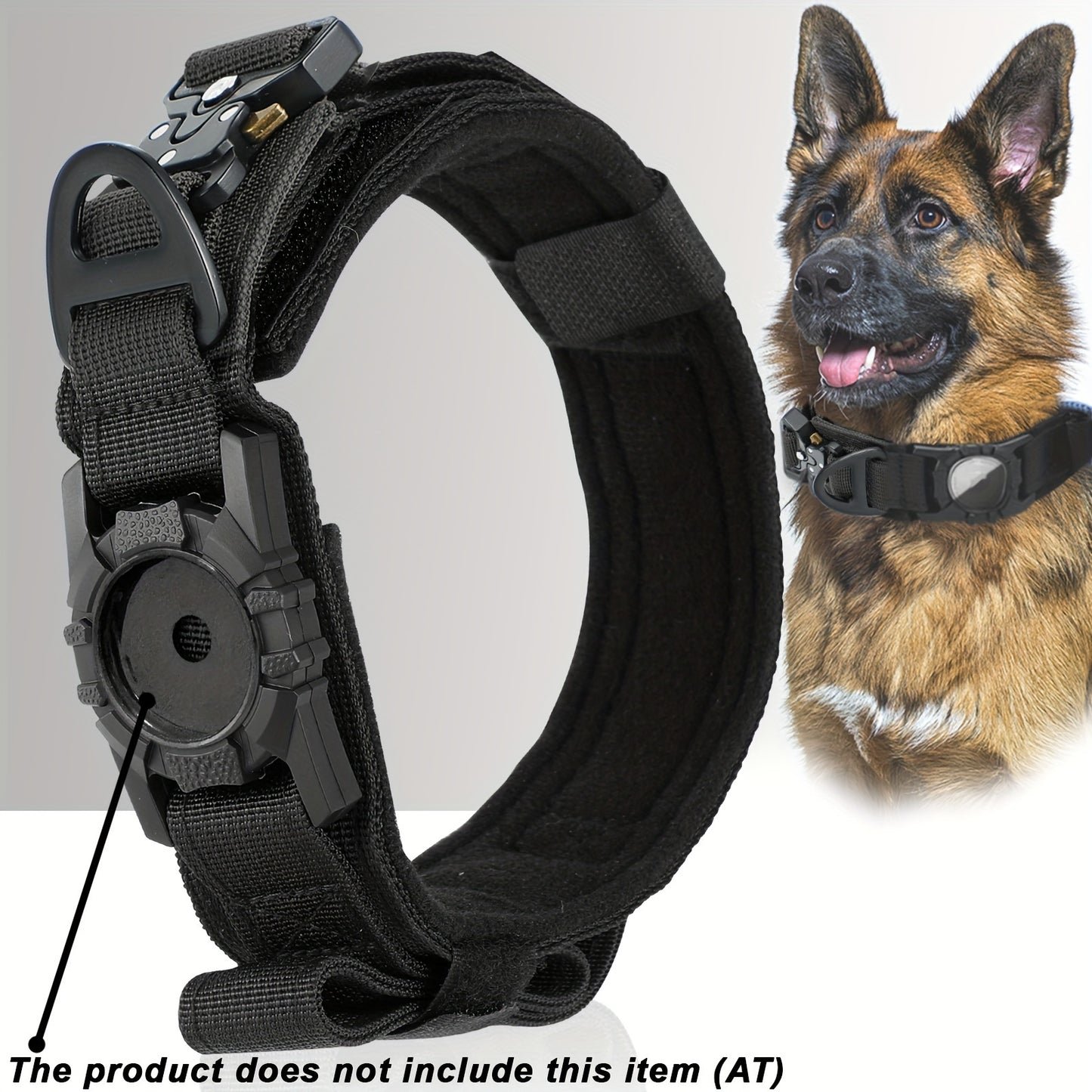 Tactical Nylon Dog Collar With GPS Holder For All Breeds