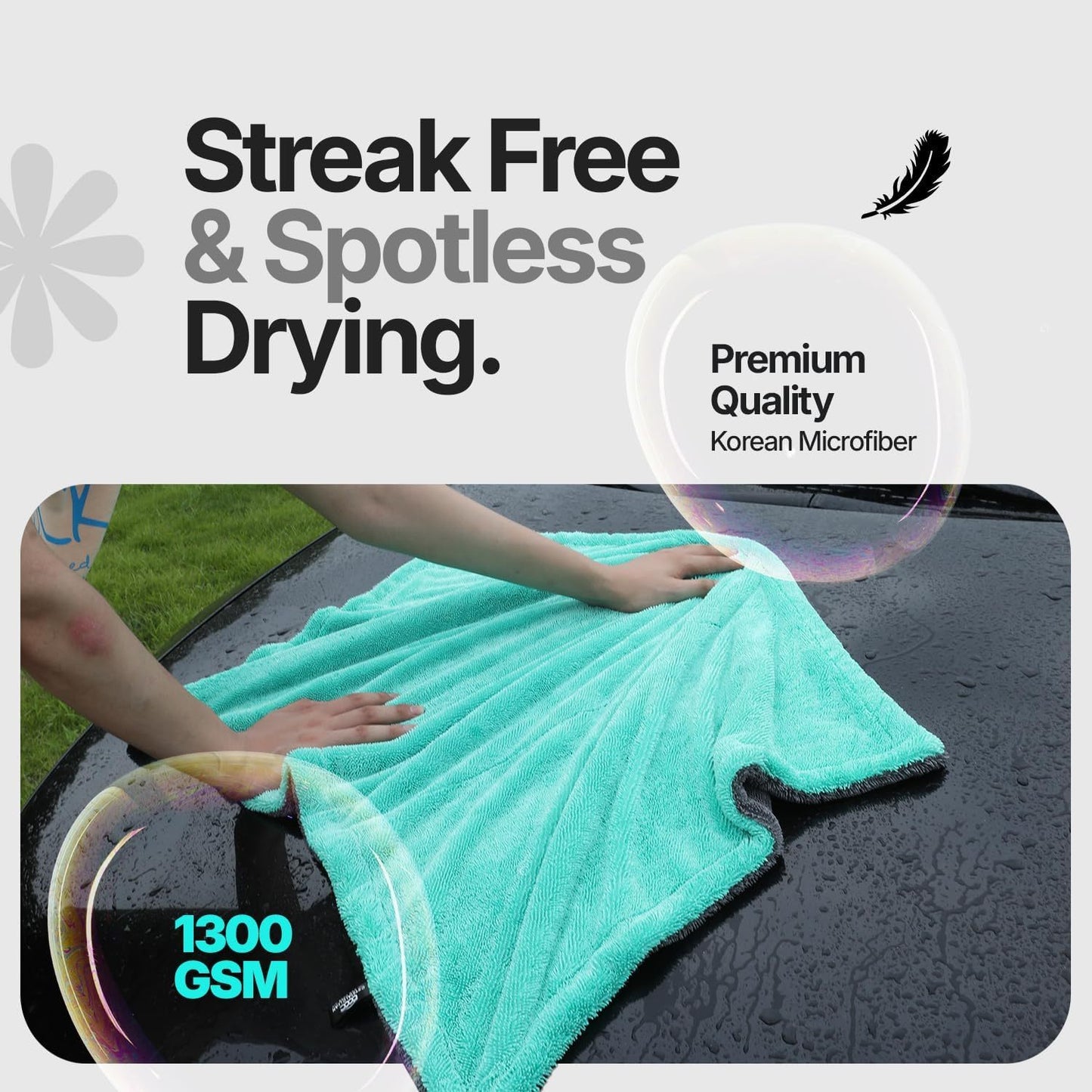 Double Twisted Loop Quick Drying Car Towel For Detailing