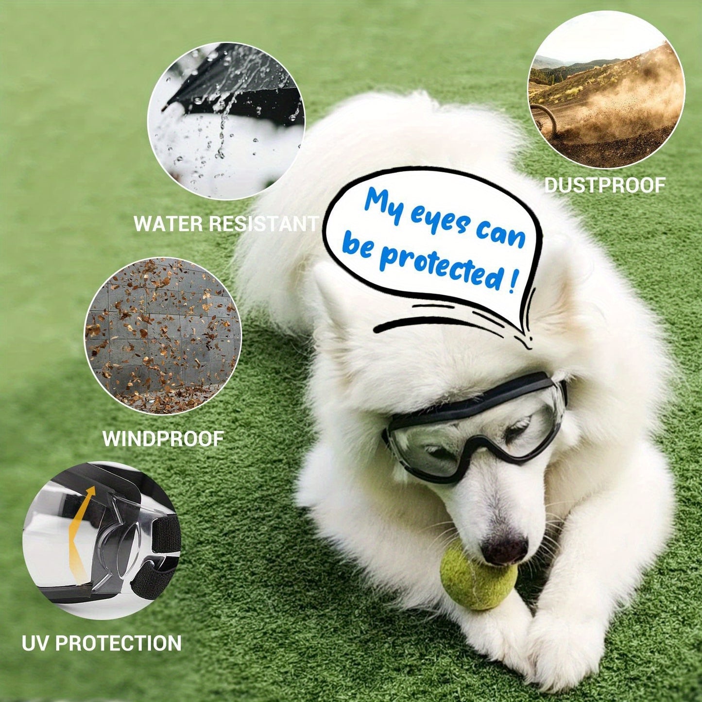 Anti-UV Windproof Dog Goggles for Outdoor Adventures and Travel