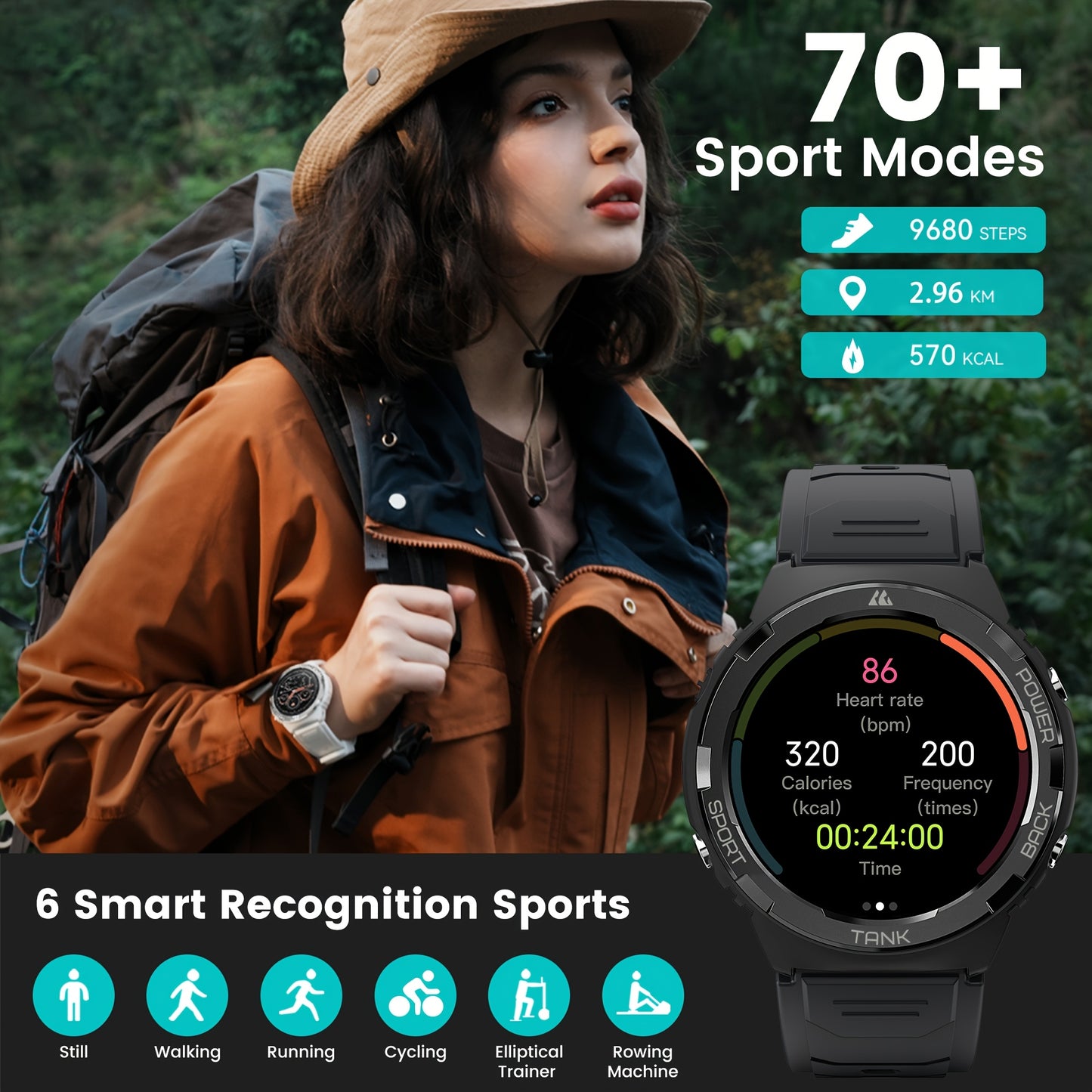 KOSPET TANK S1 Smartwatch with GPS and 5ATM Water Resistance