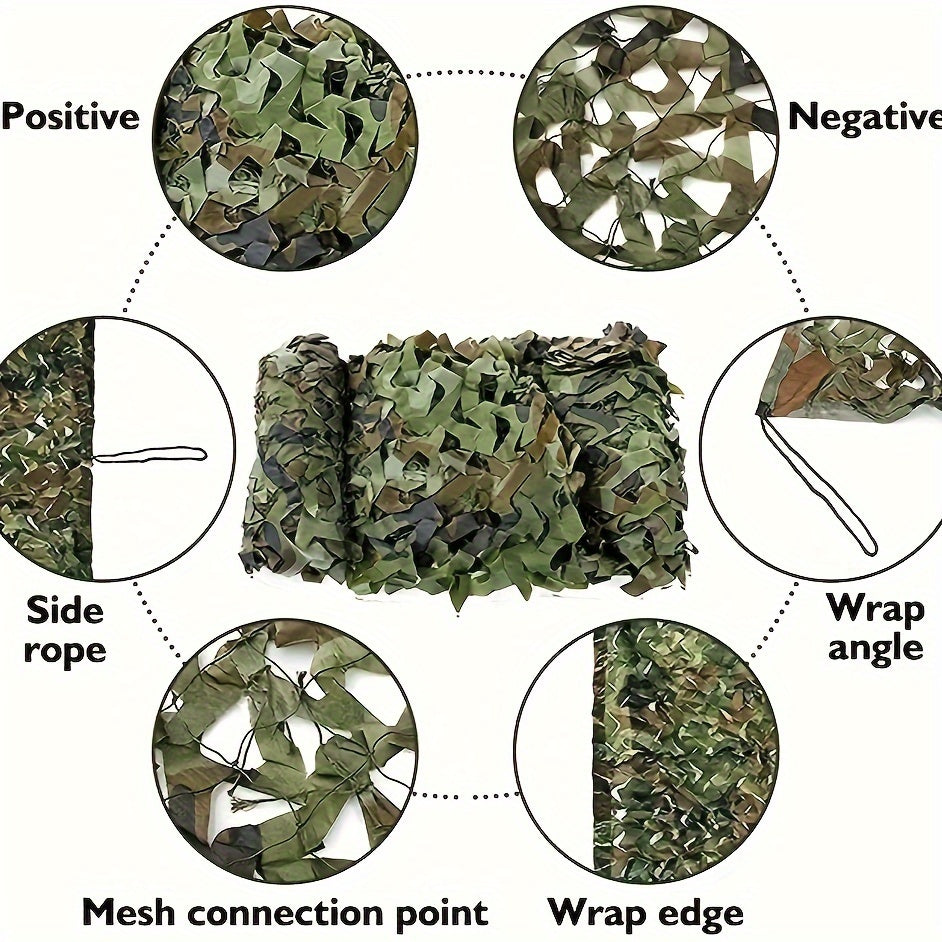Camouflage Mesh Portable Camping Sunscreen Awning for Outdoor Activities
