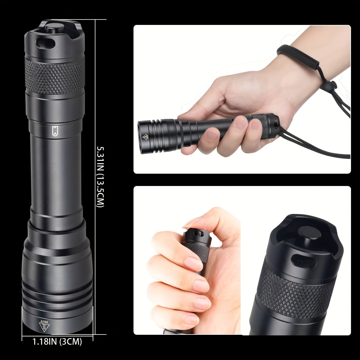 Super Bright Scuba Diving Flashlight 5000 Lumens Rechargeable 2 Pack