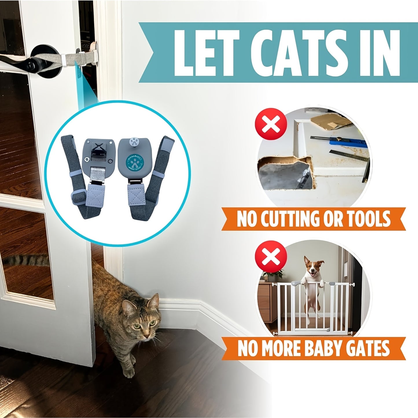 Adjustable Cat Door Latch Lock Heavy Duty Dog Proof Gate