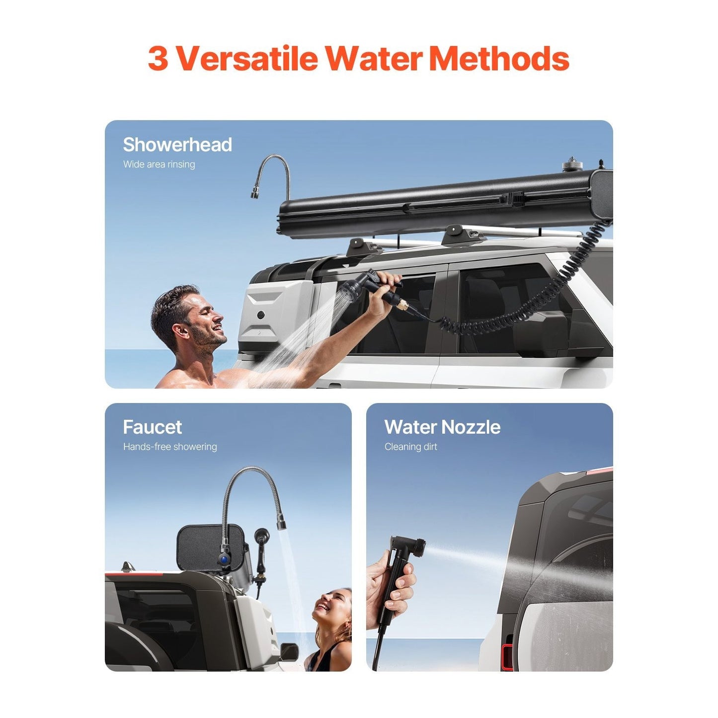 Portable Roof Rack Water Tank with Splash Guard Panel