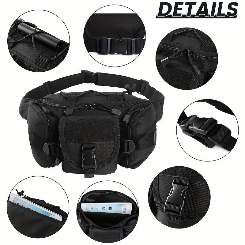 Oxford Cloth Waist Pack With Adjustable Strap And Zipper