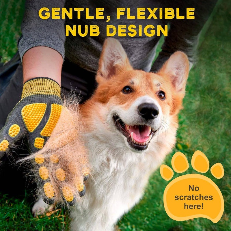 Pet Grooming Deshedding Gloves For Cats Dogs Horses