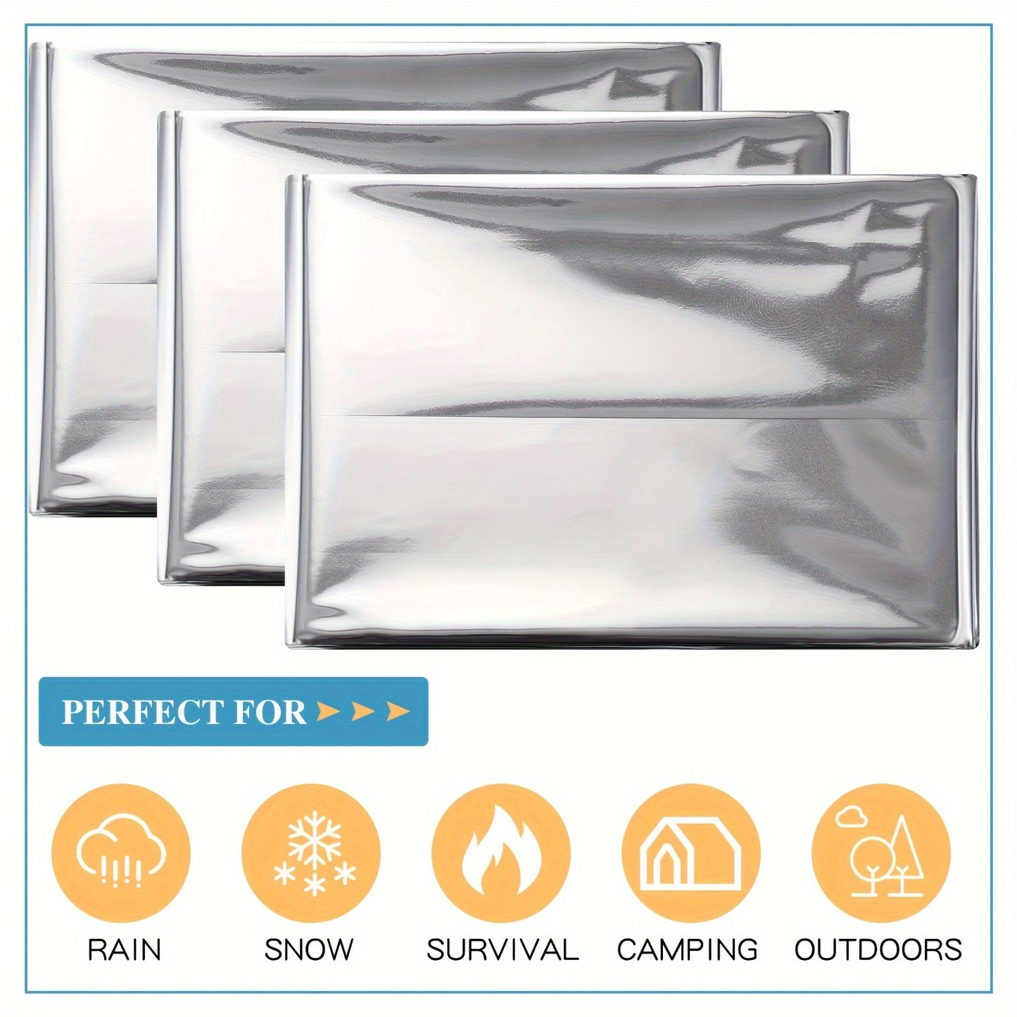 Emergency Thermal Blanket Kit for Outdoor Survival and First Aid