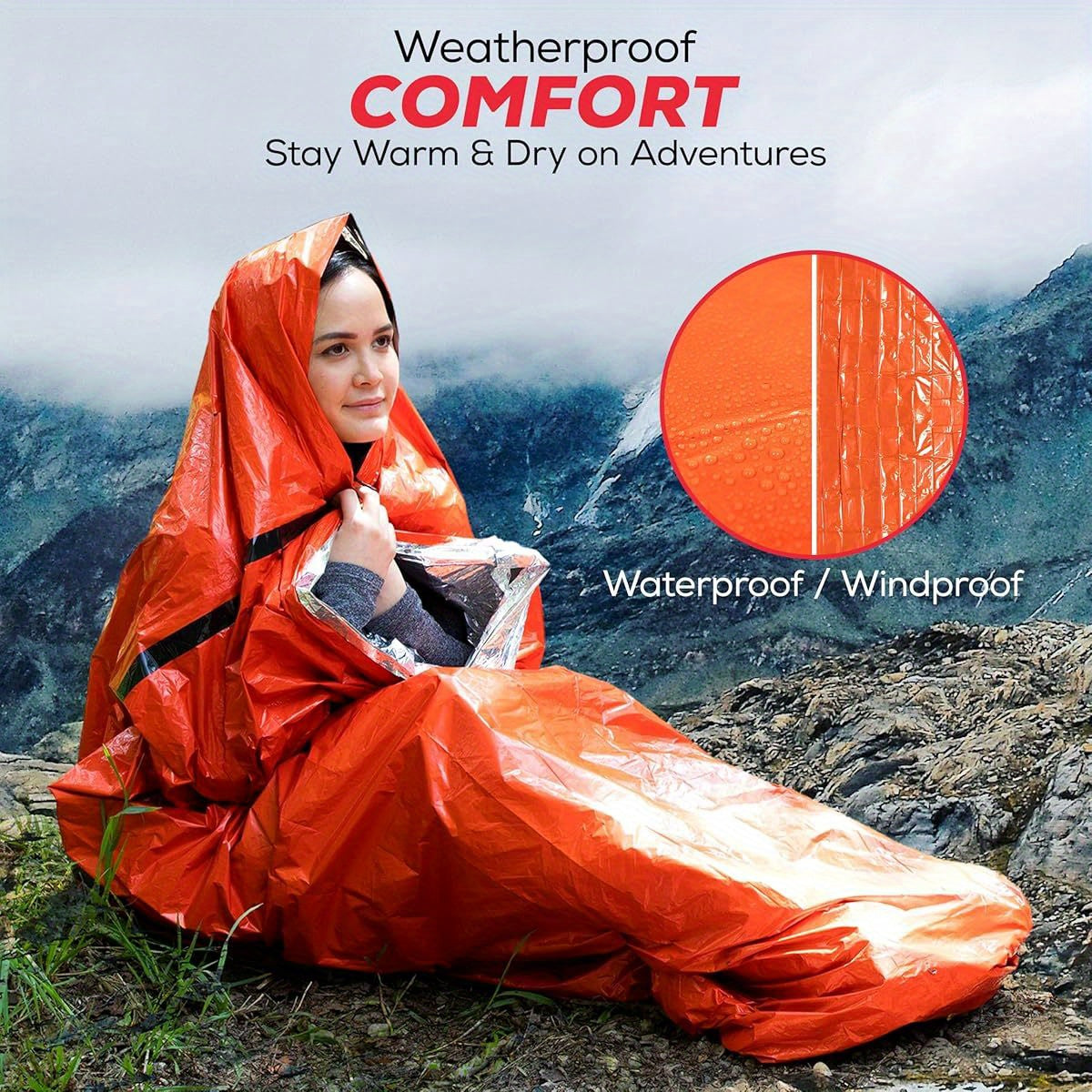 Emergency Sleeping Bag Survival Gear Waterproof Mylar Bivy Sack