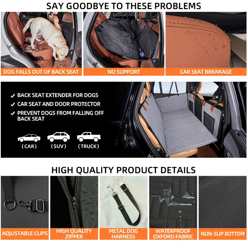 Heavy-Duty Waterproof Dog Car Seat Extender and Protector