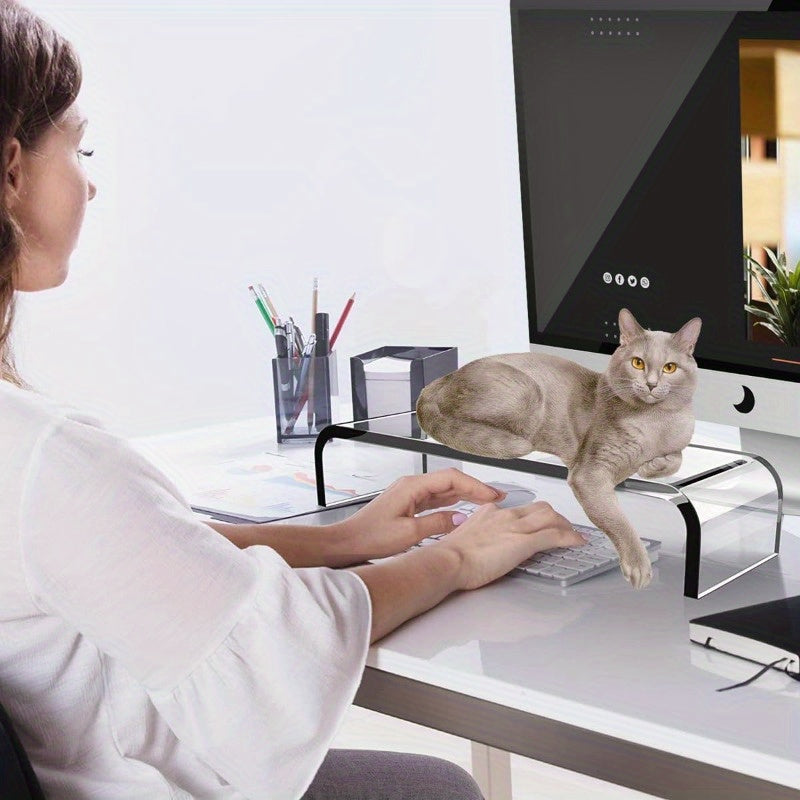 Acrylic CatProof Laptop Stand Monitor Riser Non Slip Base