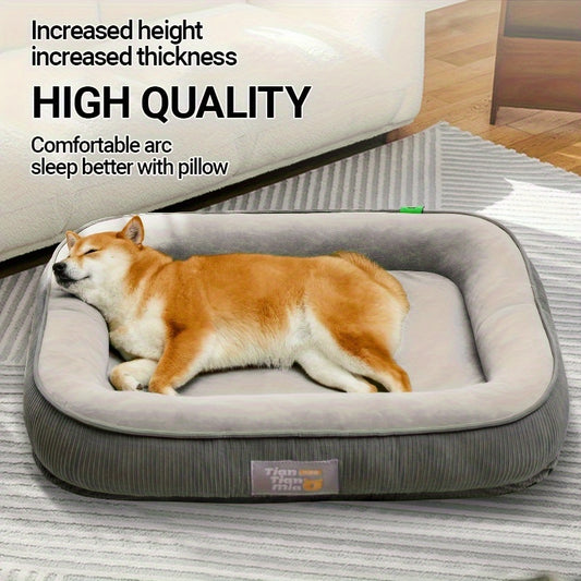 Orthopedic Pet Bed With High Edge Support And Comfort