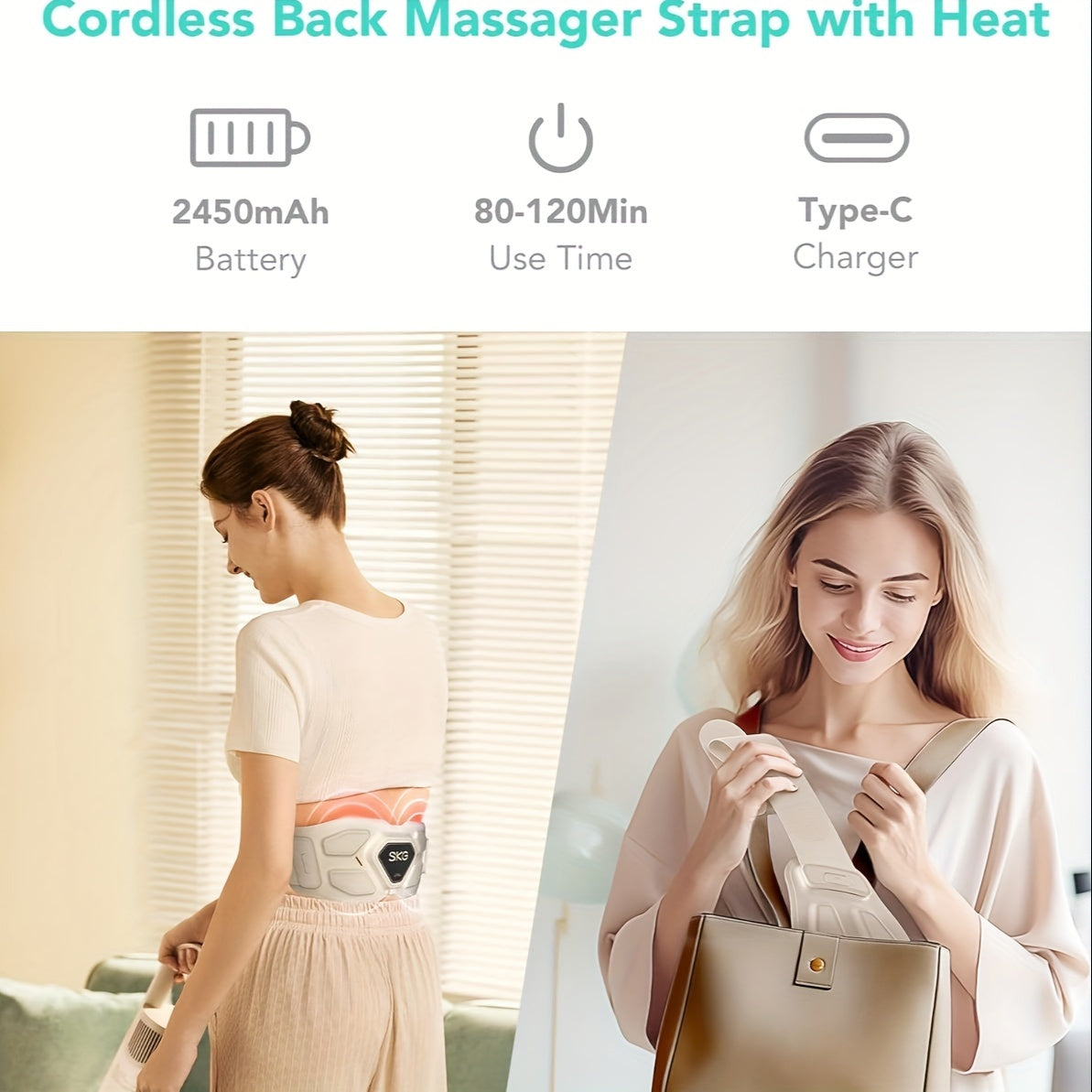 Wireless Heating And Vibrating Massage Belt Waist Abdomen