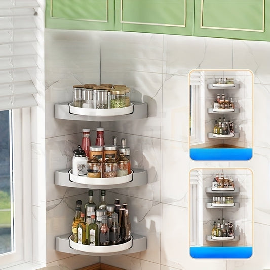 360 Degree Rotating No Drill Shower Caddy Drainage