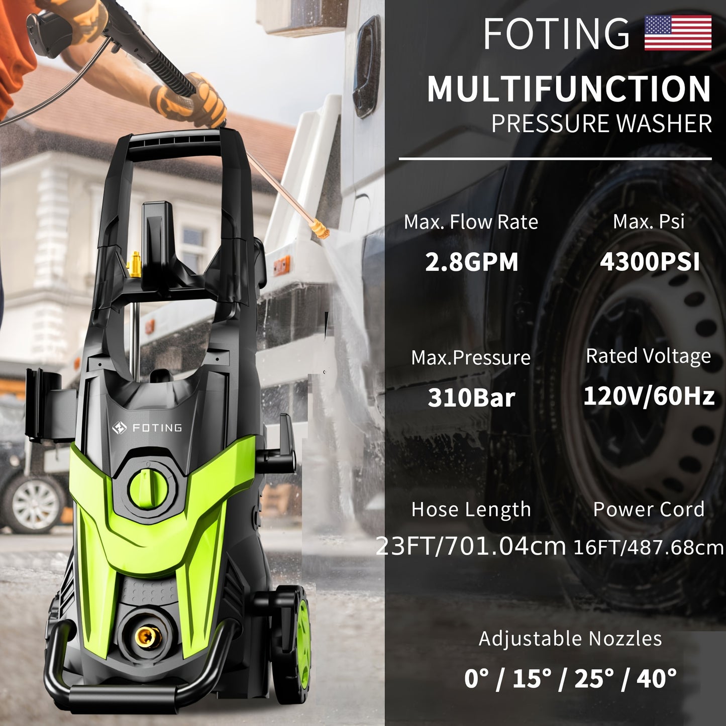 Heavy Duty Electric Pressure Washer With Foam Cannon