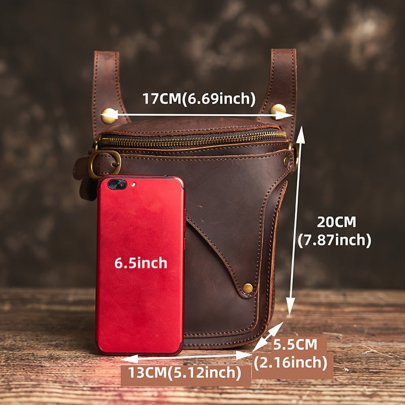 Genuine Leather Unisex Waist Pouch for Travel and Everyday Use