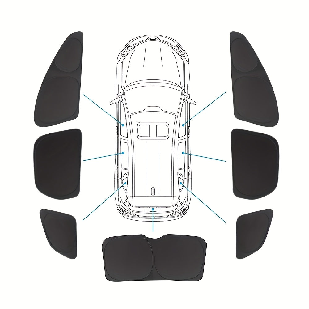 XC60 Front Side Window Sunshade Cover Polyester 7pc Set