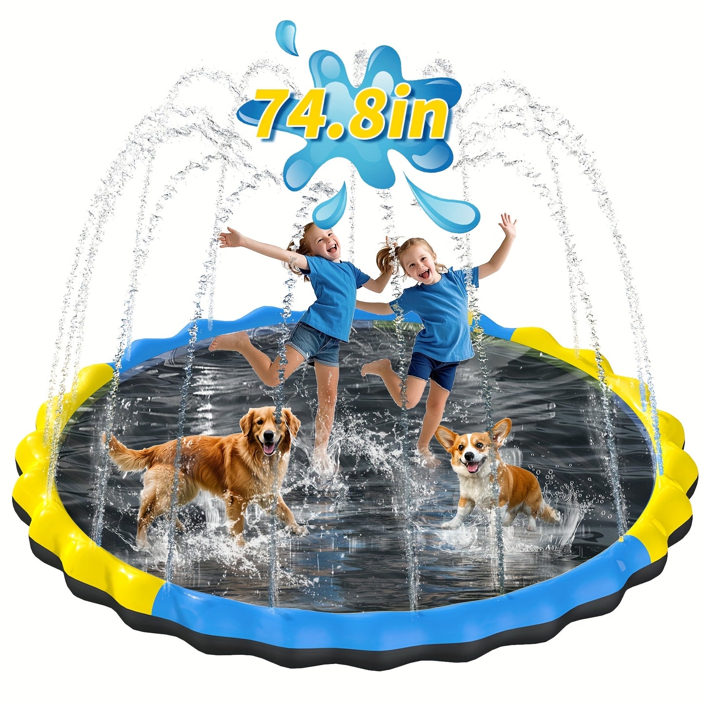 Heavy Duty Non-Slip Splash Pad for Kids and Dogs