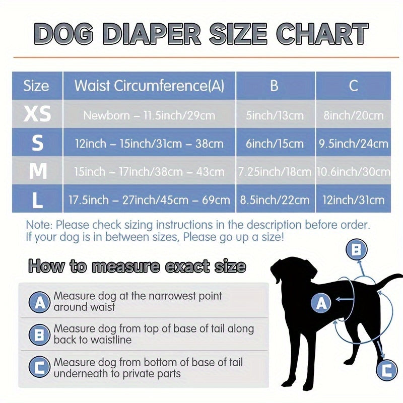 High Absorbency Reusable Dog Diapers Leak Proof Puppy Pants