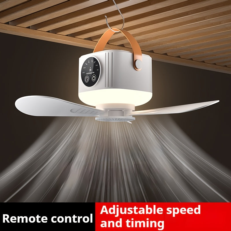 Portable USB Rechargeable Ceiling Fan With Night Light