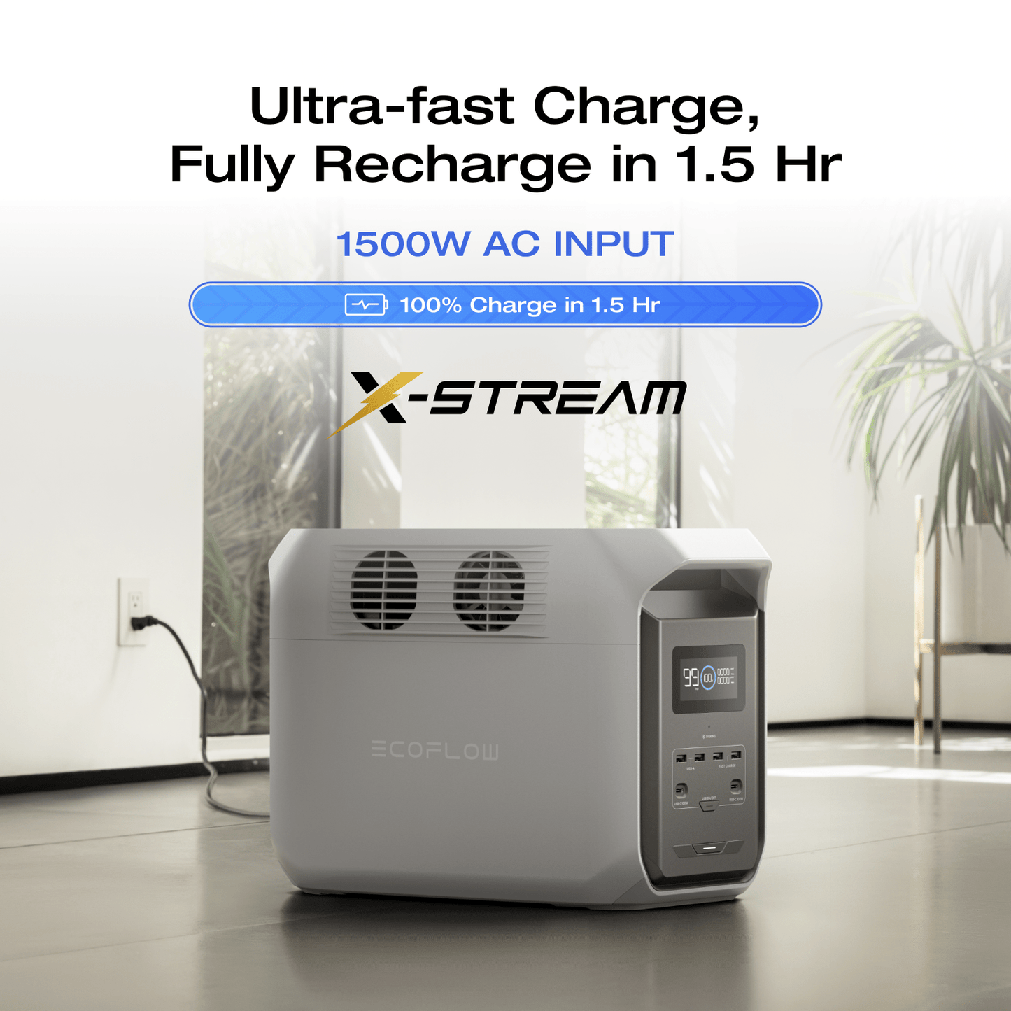 Delta 3 1500 Portable Power Station 1536Wh LiFePO4 Battery