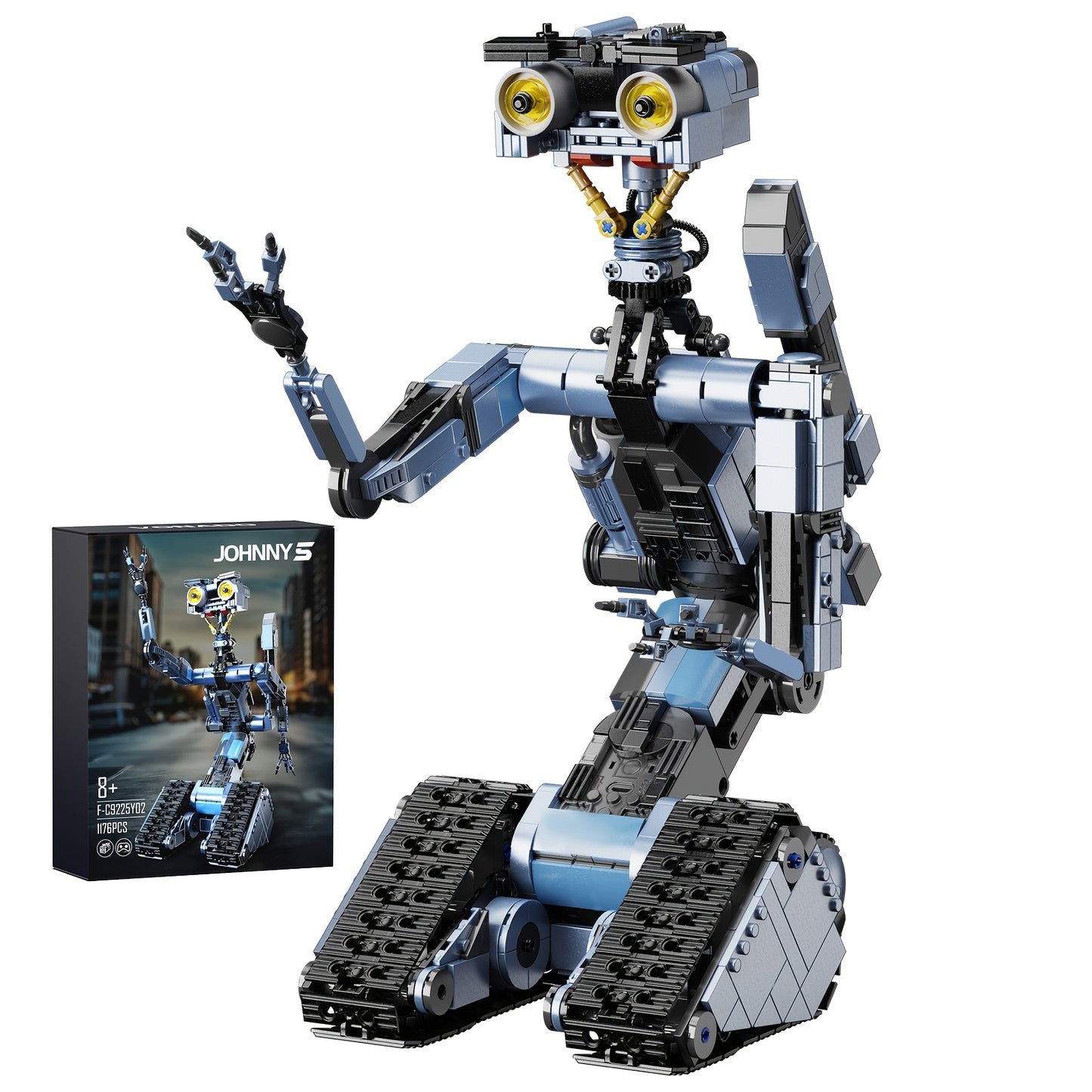 Johnny 5 Robot Building Blocks Set Movable Laser Movie Replica