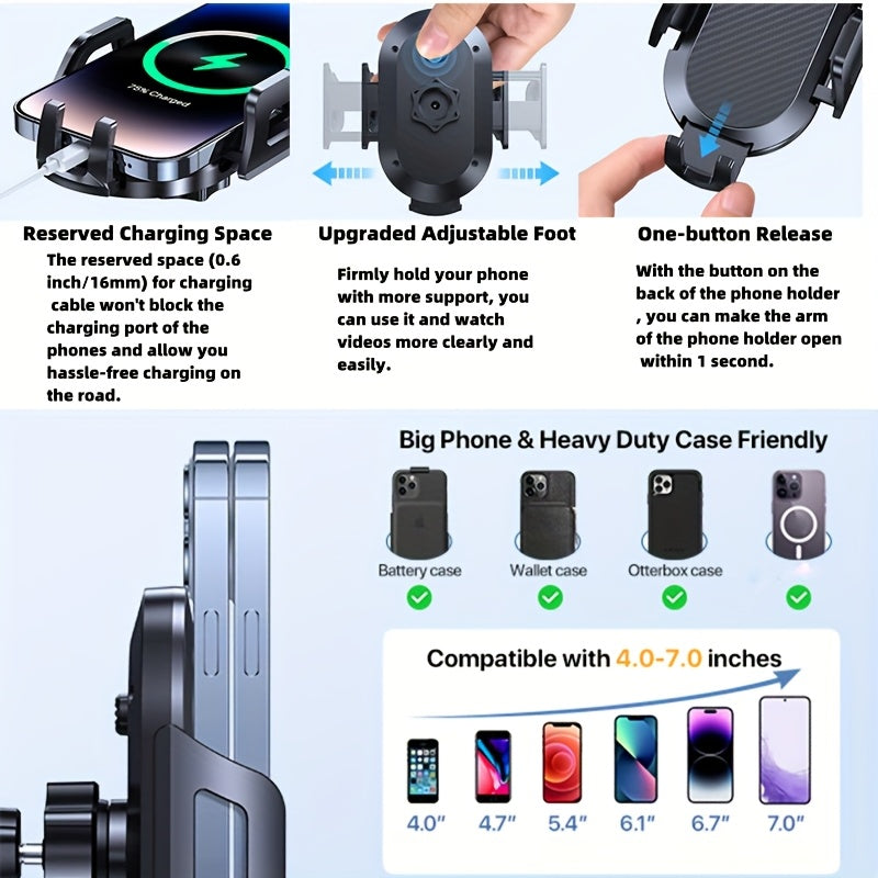 YWOR Waterproof 2-in-1 Car Cup Phone Mount with Adjustable Base